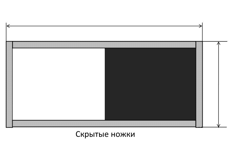 Экран в пол, со скрытыми ножками